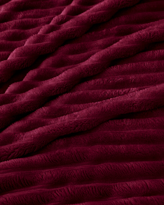 Ribbed Fleece Throw Blanket