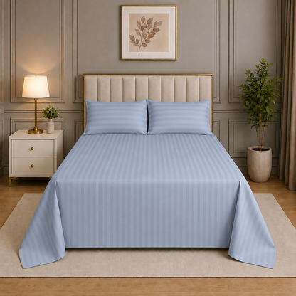 300TC SATEEN STRIP BEDSHEET